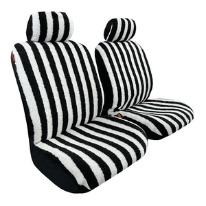 Elegant Stripe Faux Sheepskin Front Car Seat Covers For Toyota Highlander - Picture 1 of 5