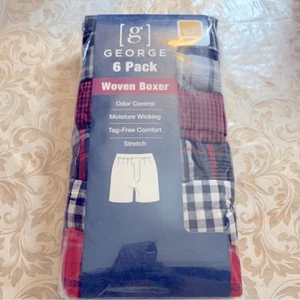George Woven Boxershorts 6er Pack Herren Gr. Large 36-38 Neu mit Etikett ungeöffnet - Bild 1 von 2