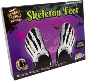 Halloween Inflatable Skeleton Feet Childrens Slippers Shoes Fancy Dress Costume - Picture 1 of 2