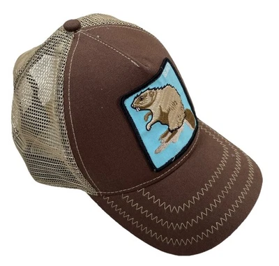 Goorin Brothers Animal Farm Beaver Snapback Trucker Mesh Hat Cap Brown - Image 1 of 4