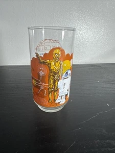 Vintage 1977 Star Wars C-3PO & R2-D2 Burger King Coca-Cola Glass - Picture 1 of 8