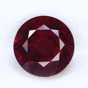 2.56 Ct Flashing Perfect Round 7.6 MM Natural Pinkish Red Mozambique Rhodolite - Picture 1 of 8
