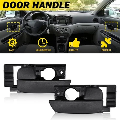 Manija de puerta interior para Hyundai Accent 2006-2011 juego de 2 hatchback delantero negro Foto 1 de 4