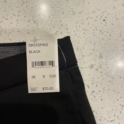 DKNY Men's Black Flat Front Slim Fit Stretch Dress Slacks NWT - Image 1 of 4