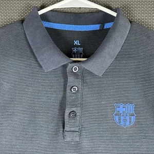 FC Barcelona BARCA NavyBlue Polo Ribbed Textured Youth XL Soccer - Picture 1 of 13