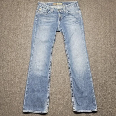 Pantalones de mezclilla Big Star para mujer 29R 30x31 Remy Bootcut azul desgastado elástico mancha Foto 1 de 4