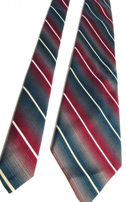 John Weitz Stripes Necktie Teal Brugundy Green White  Men's  Neck Tie 3 1/2" - Image 1 of 4