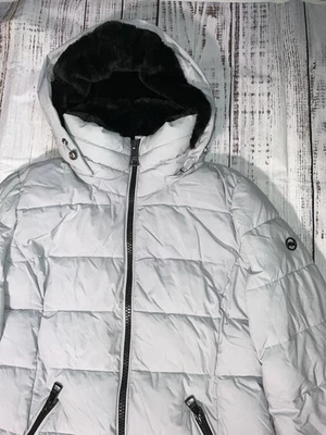 andrew marc puffer jacket Gray With Black Size Medium Hoodie  Zipper (186) - Image 1 of 4