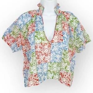 OLIVIA JAMES THE LABEL Elizabeth Bluse in Ditsy Patchwork Neu mit Etikett - Größe XS - Bild 1 von 7