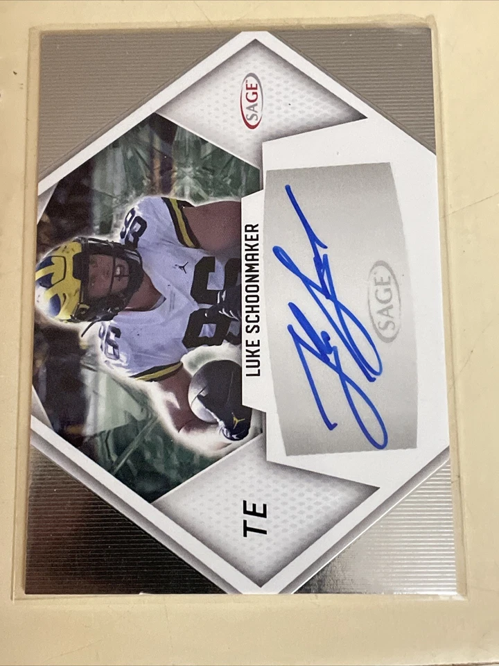 2023 SAGE FOOTBALL LUKE SCHOONMAKER ROOKIE AUTO RC A-LS COWBOYS MICHIGAN - Image 1 of 1