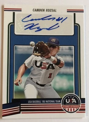 2023 USA Stars & Stripes CAMDEN KOZEAL Auto BLUE FOIL AUTOGRAPH - Image 1 of 2