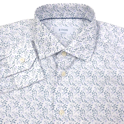 Camisa de vestir floral blanca calce contemporáneo Eton para hombre talla grande 16 (41) $285 Foto 1 de 4