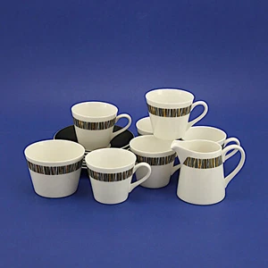 Vintage Royal Tuscan Cascade Coffee Set - Six Duos, Jug & Sugar Bowl - Picture 1 of 8