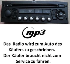 RADIO STEREO RD4 N2 MP3 207 307 807 PARTNER CITROEN C2 C3 C8 BERLINGO JUMPER - Bild 1 von 1