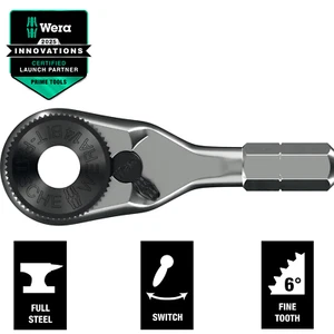 Wera 8011 Zyklop Mini 4 Bit Holder Ratchet Screwdriver, 1/4" Hex - 003662 - Picture 1 of 12