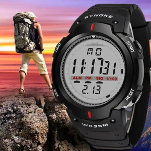 Men Sports Watch Digital WR30M Swim Watch Led Light Outdoor Wristwatch Best Gift - Picture 1 of 18