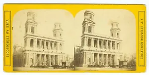 D0030~ Paris France 1860s Stereoview – Church of Saint-Sulpice– By Collection J. - Picture 1 of 2