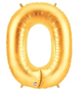 SALE!!! 40" HUGE GOLD NUMBER 0 Balloon - LETTER O - initial monogram birthday - Picture 1 of 1
