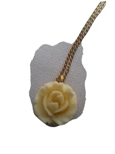 VINTAGE  1/2012 KGF WRF GOLD FILLED COSTUME JEWELRY ROSE FLOWER NECKLACE  - Picture 1 of 8