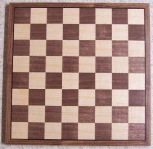 Chess Checkers game board Maple and Walnut Veneer NEW 12" with 1 3/8" squares - Picture 1 of 2