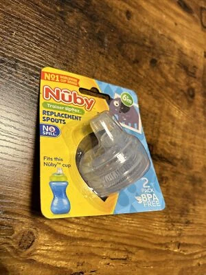 Paquete de 2 boquillas de repuesto Nuby Trainer Sipeez silicona suave sin derrames nuevo sellado Foto 1 de 2