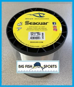SEAGUAR INVIZX 100% Fluorocarbon Line 12lb/1000yd 12VZ1000 FREE SHIP 1000 YARDS - Picture 1 of 2