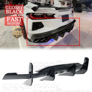 For Corvette C8 Z51 20-23 STG 3 Add-On Painted BLK Rear Bumper Diffuser Spoiler - Picture 1 of 10