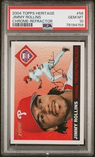 2004 Topps Heritage Chrome Refractor Jimmy Rollins Phillies /555 PSA 10 GEM MT