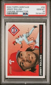2004 Topps Heritage Chrome Refractor Jimmy Rollins Phillies /555 PSA 10 GEM MT