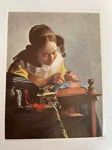 The Lace Maker, Jan Vermeer, impresión 8,75" x 11,5" - Mujer trabajando haciendo encaje - Imagen 1 de 5