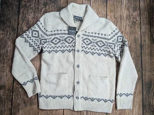 Nuovo cardigan maglione misto lana Eddie Bauer Mr Snow Bird Fair Aisle taglia M nordico - Foto 1 di 11