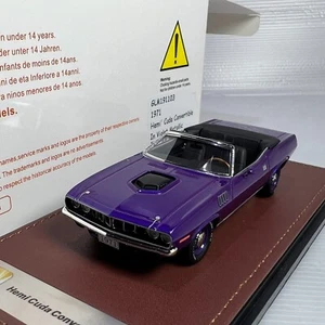 1/43 GLM Plymouth Hemi Cuda Convertible Open Top True Violet Met 1971 GLM191103 - Picture 1 of 2