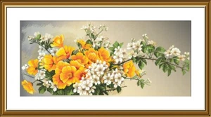 Gezähltes Kreuzstich-Set DIY Handarbeit Fäden Stich KIRSCHBLÜTE unbedruckt - Bild 1 von 1