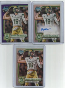 BRAYDEN FOWLER-NICOLOSI (Colorado St.) 2024 BOWMAN CHROME UNIV-LOT OF 4-AUTO,REF - Picture 1 of 2
