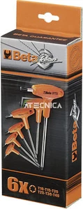 Serie 6 chiavi Torx Beta Tools 97TTX/S6 maschio piegate cromate - Zdjęcie 1 z 1