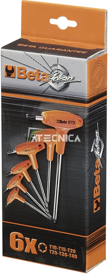 Serie 6 chiavi Torx Beta Tools 97TTX/S6  maschio piegate cromate - Imagen 1 de 1