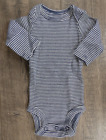 Baby Boy Clothes Nwot Child Mine Carter's Preemie Dark Blue Striped Bodysuit