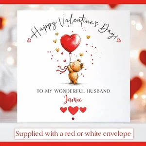 Tarjeta Personalizada Día de San Valentín, Marido Esposa Novio Novia Prometida - Imagen 1 de 23