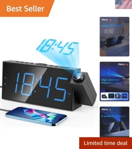 USB Charging Digital Alarm Clock with Adjustable Brightness & Dual Alarms - Picture 1 of 14