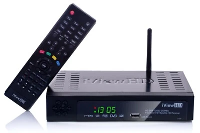 IVIEW-HD NUOVO FHD COMBO Freeview & Set TV satellitare Top Box per Freesat Sky Virgin Wi-Fi