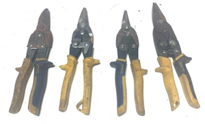 Konvolut 4 gebrauchte Blechschere - 3 Irwin - 1 Halbmond - Arbeit, etwas Oberflächenrost - Bild 1 von 3
