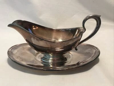 PLACA DE PLATA DE COLECCIÓN GORHAM PATRÓN COLONIAL BARCO DE SALSA Y PLACA BASE YC430 Foto 1 de 4