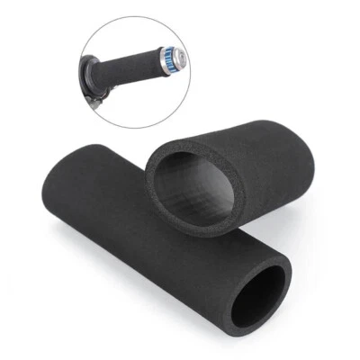2PCS Motorcycle Handlebar Cover Slip-on Foam Anti Vibration Grip Protector Black - Image 1 of 4