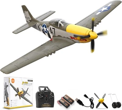 Easy-Flying Brushless P51D Mustang RC Plane with 3 Modes - Perfect for All Ages - Image 1 of 4