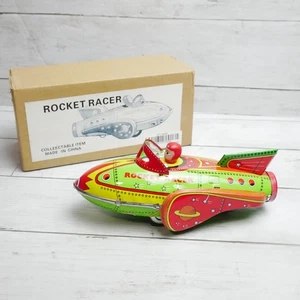 Tin Toy Friction Metal Rocket Racer Toy Lithograph Collectable - Picture 1 of 8