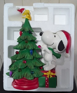 Peanuts Snoopy And Woodstock 14” LED Christmas Tree Lights Up New In Box - Foto 1 di 11