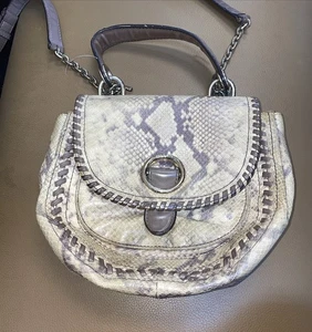 Michael Kors Snakeskin Print Crossbody Shoulder Bag Vintage Boho Chic MK Purse - Picture 1 of 9