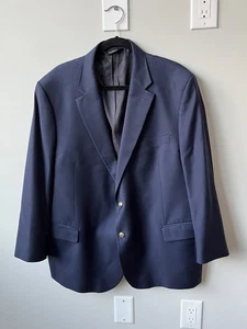 Jos. A. Bank Size 48S Navy Blue Gold Buttons Regal Fit 100% Wool Blazer Jacket - Picture 1 of 10