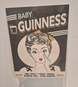 GUINNESS Metal Tin Wall Sign Plaque Retro Beer Pub Bar Man Cave - Picture 1 of 1