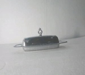 Vintage 9" Chrome Covered Butter Dish No Glass Insert - Picture 1 of 6